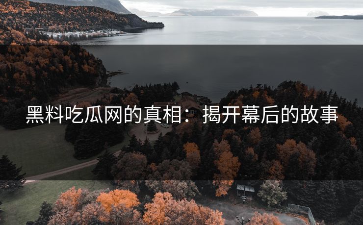 黑料吃瓜网的真相：揭开幕后的故事