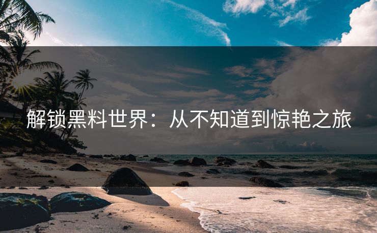 解锁黑料世界：从不知道到惊艳之旅